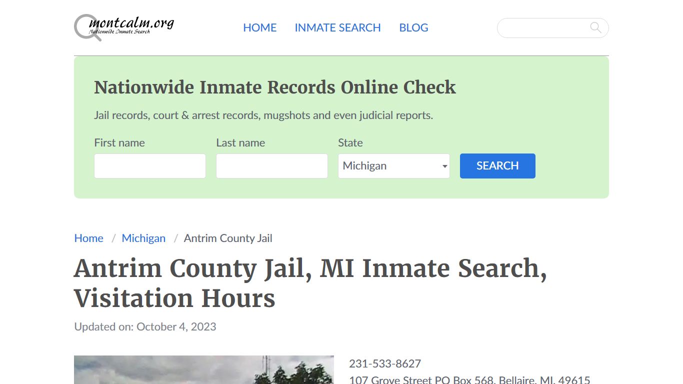Antrim County Jail, MI Inmate Search, Visitation Hours